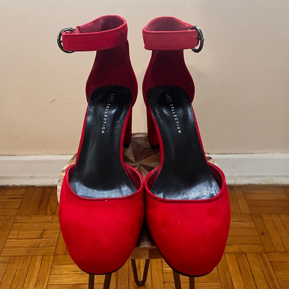 Beautiful red suede shoes - Mark and Spencer size 8